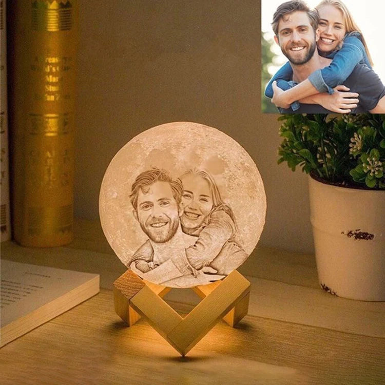 Personalized 3D Printed Moon Lamp Customizable Night Light Creative Gift
