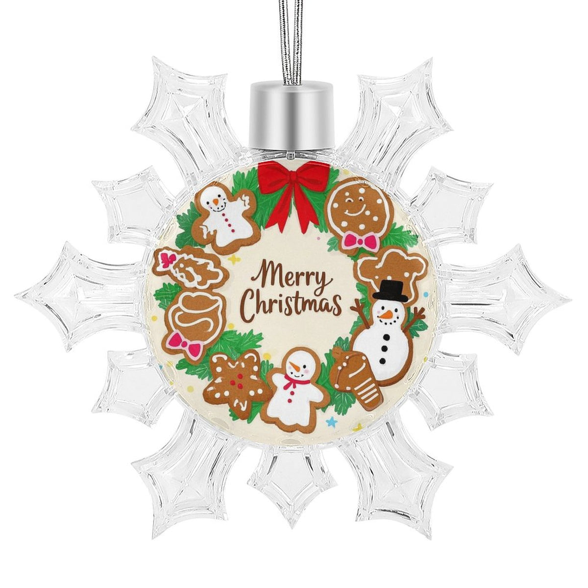 Custom Photo Snowflake Christmas Ornament Personalized Pendant Decoration