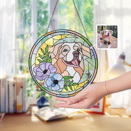 Custom Dog Memorial Suncatcher with Photo