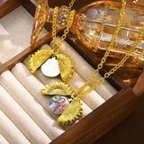 Customized Sunflower Pendant Openable Necklace Personalized Photo for Gift