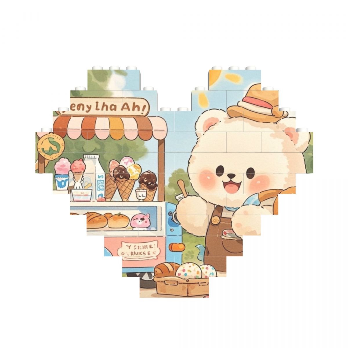 Custom Heart Shaped Block Puzzle Personalized Picture Jigsaw 30 Pcs