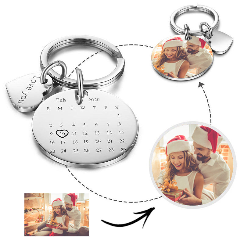 Personalized Calendar Keychain Custom Significant Date Marker Gifts