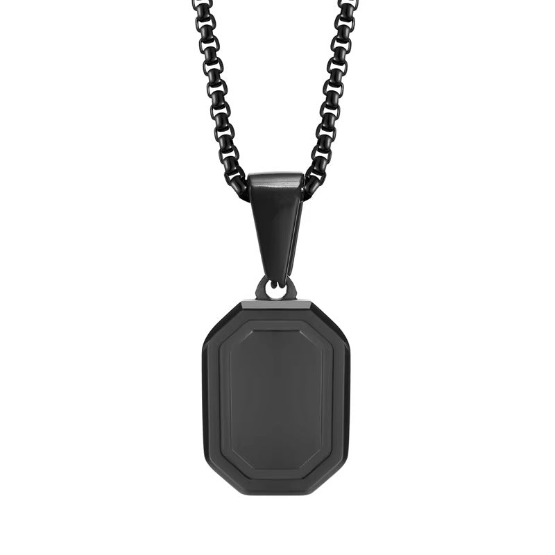 Personalized Geometric Stainless Steel Necklace Customized A-Z Letters Pendant