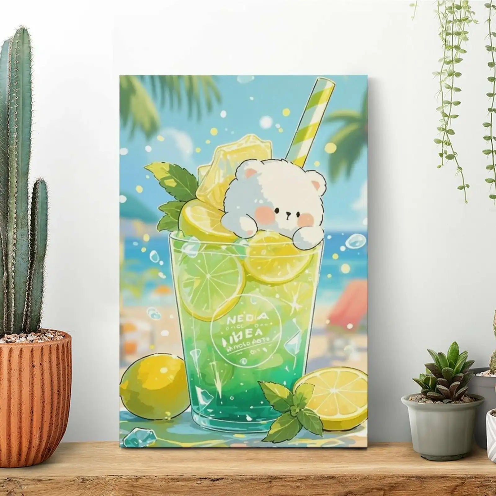 Custom Portrait Canvas Wall Art Heat Personalized Transfer Printed Picture with 4 Sizes Selection