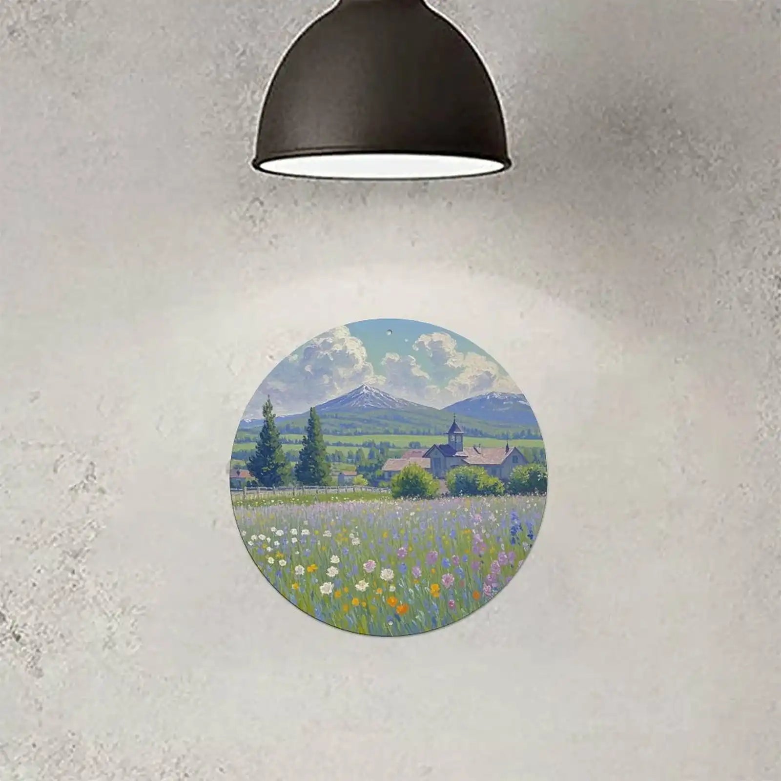 Custom Round Aluminum Painting Personalized Hanging Decor 20x20cm