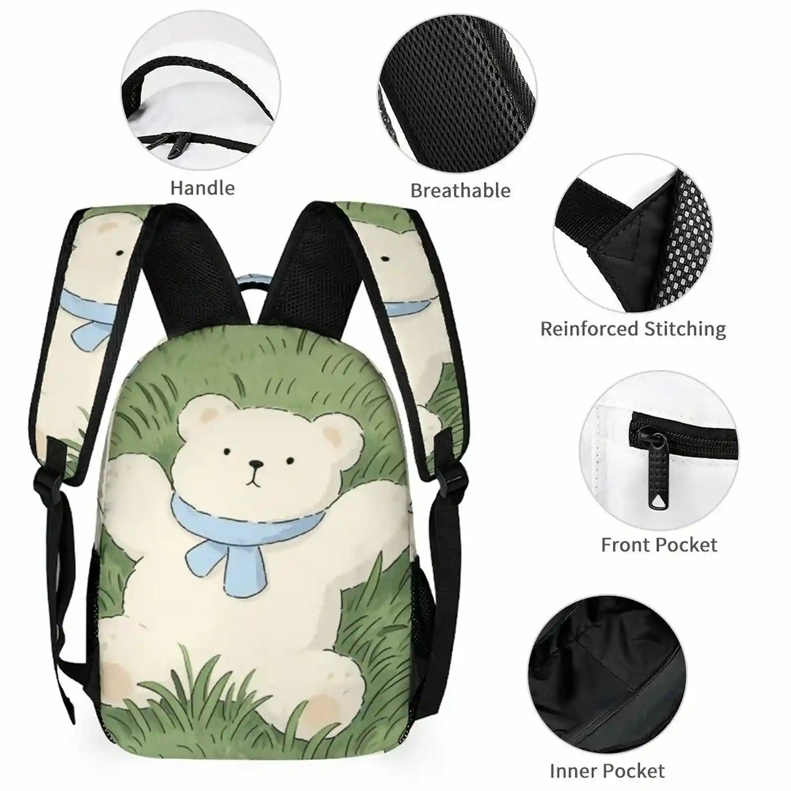 Custom Polyester Twill Backpack Personalized Photo Print Bag For Gift 32×15×43cm