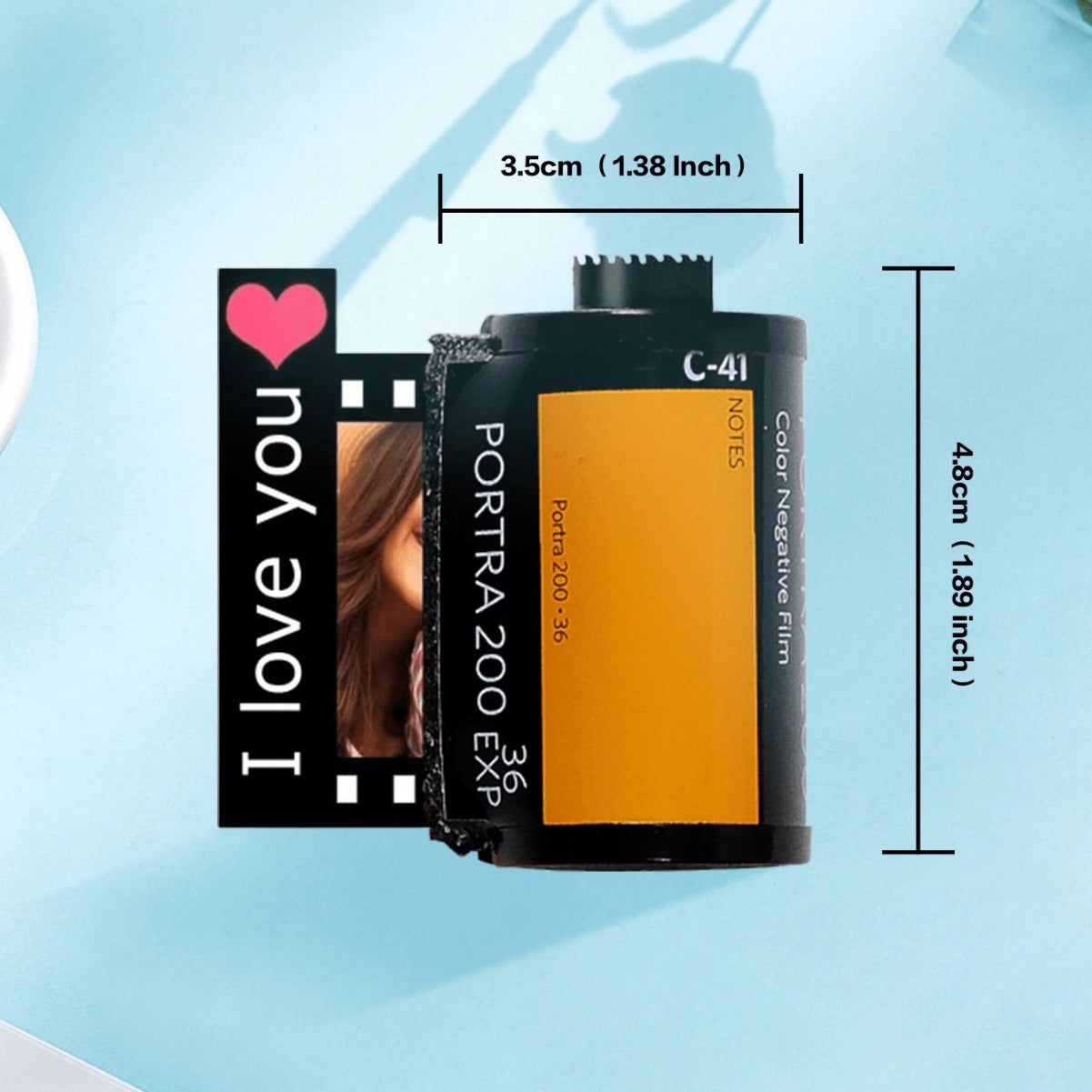 Custom Text For The Film Roll Keychain Personalized Picture with Reel Album Customized Gift