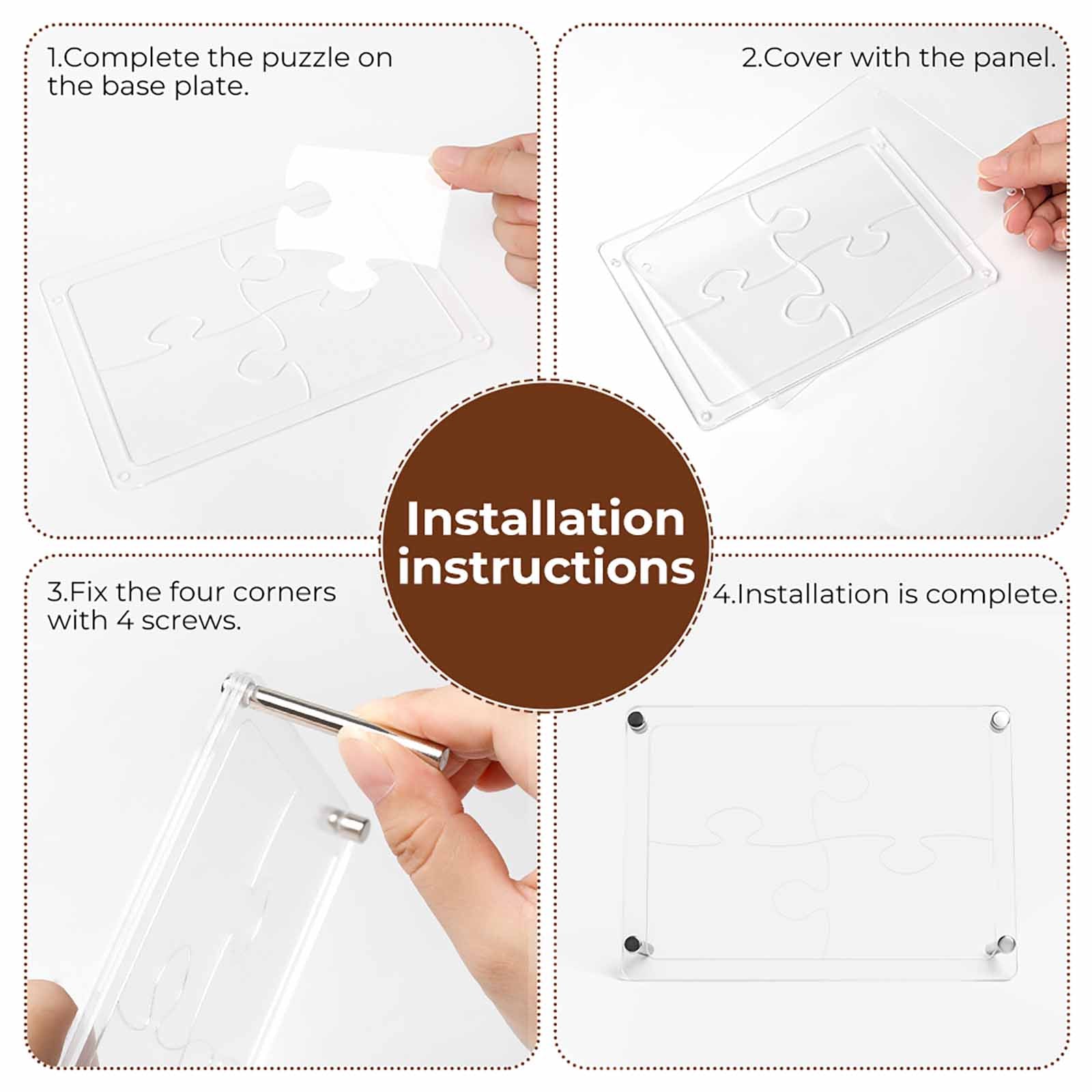 Custom Photo Acrylic Puzzle Frame Personalized Picture Display Stand Decoration