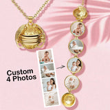 Custom Photo Wings Necklace Pendant Personalized Locket Frame Antique Gift
