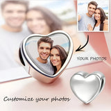 Personalized Silver Plated Heart Shaped Bracelet Custom Heat Transfer Photo For Couple