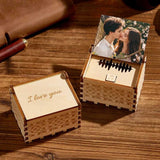 Custom Wooden Music Box Personalized Song & Text & Photo