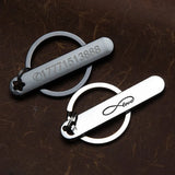 Custom Phone Number Keychains Personalized  Laser Engraving Titanium Bar Keyring Gifts