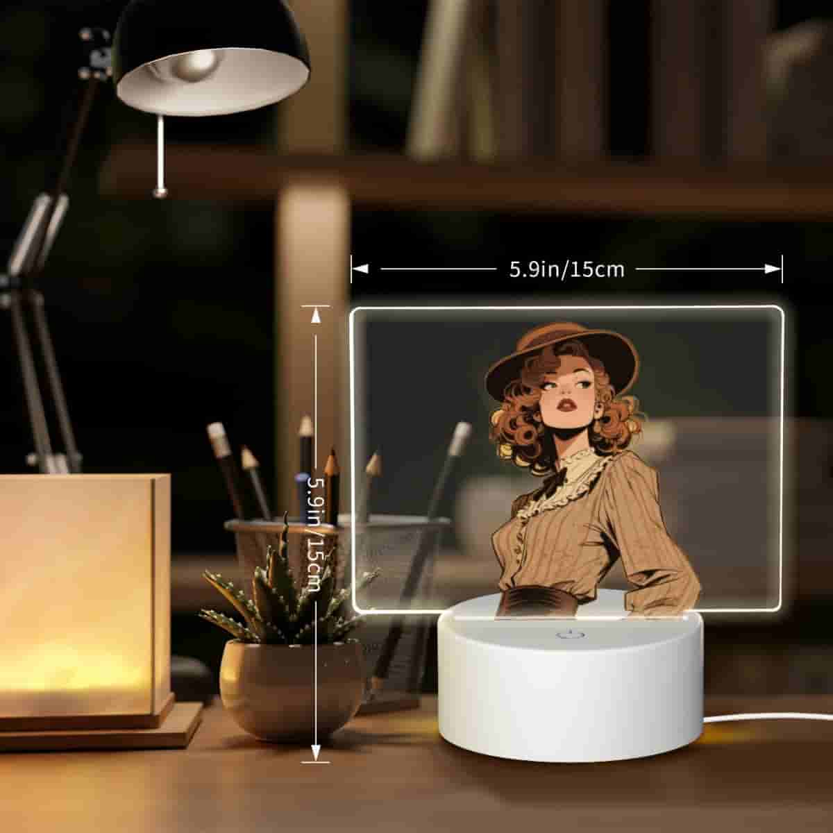 Personalized Photo Square Acrylic Night Light 3 Light Modes Custom Decor Touch Control Soft Glow