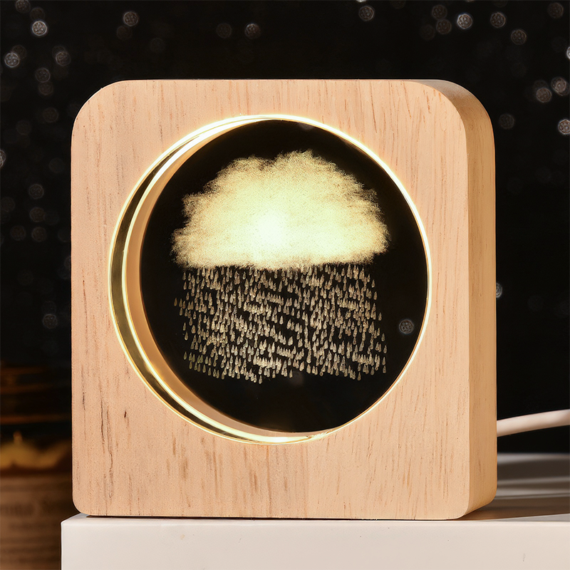 Personalized Crystal Night Light Custom Photo & Text Gift Laser/Print Options