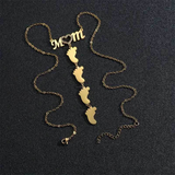 Custom Engraved Copper Name Necklace Personalized Love Mom Heart Baby Feet Charm For Mother's Day