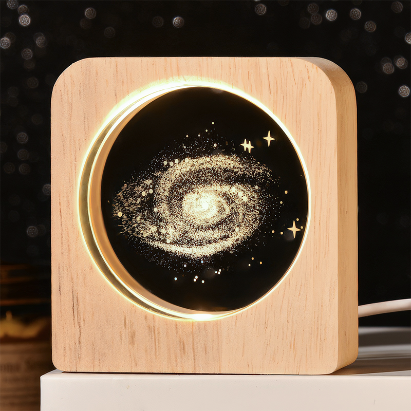 Personalized Crystal Night Light Custom Photo & Text Gift Laser/Print Options