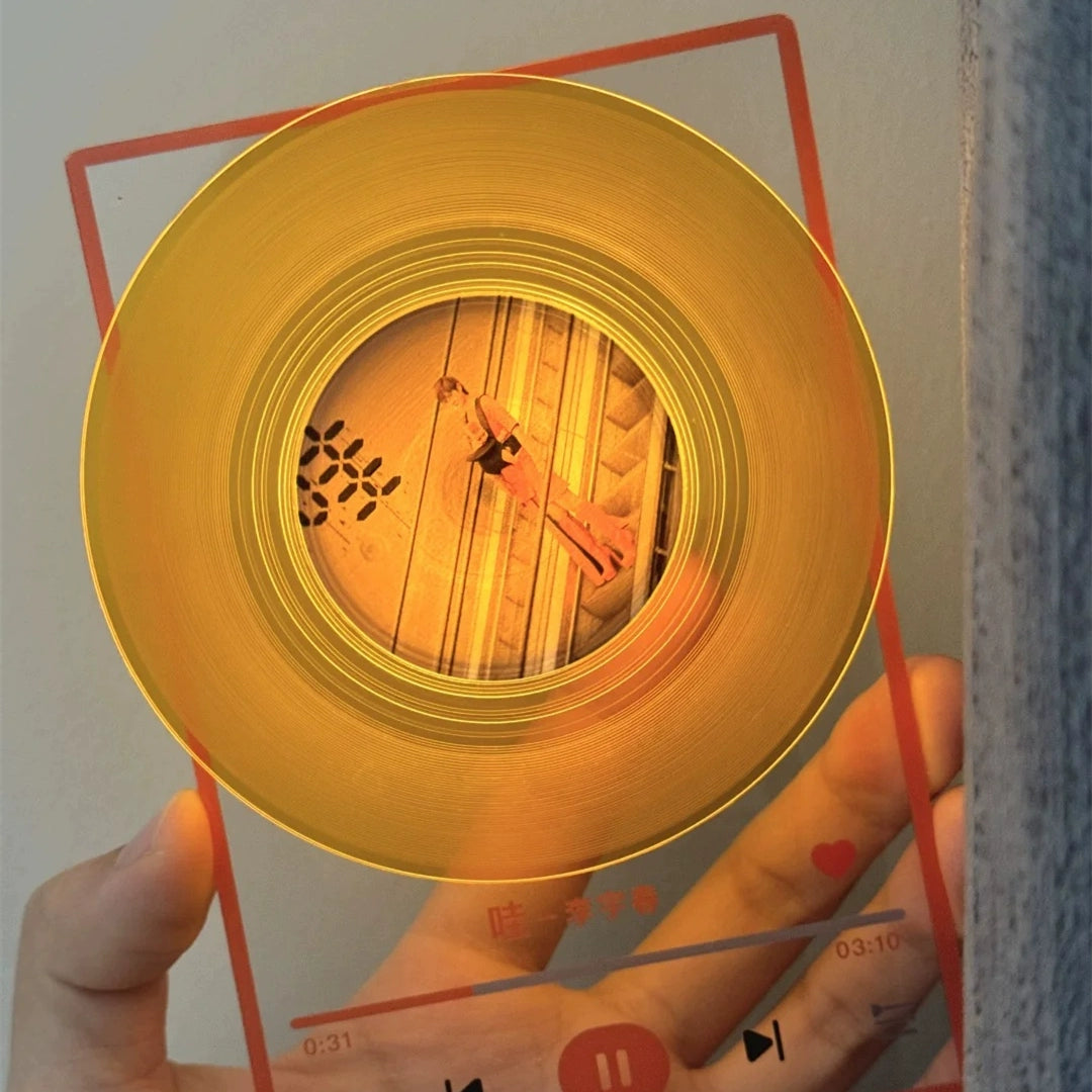 Custom Song Title Luminous Fridge Magnet Personalized Photo Acrylic Rotating Decoration