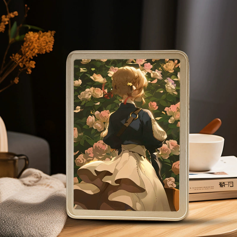 Custom Photo Frame  Personalized Picture Decor with Night Light & Mirror