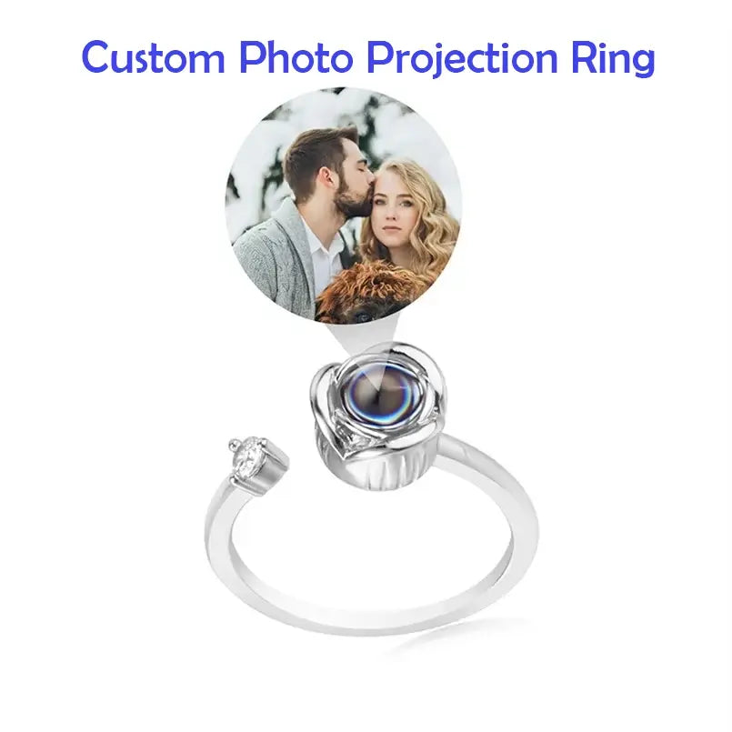 Pesonalized Photo Ring Custom Ring with Picture inside Customized Rings Gifts for Women Valentine's Day Birthday Anniversary