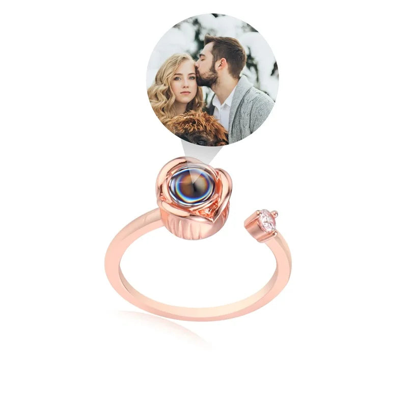 Pesonalized Photo Ring Custom Ring with Picture inside Customized Rings Gifts for Women Valentine's Day Birthday Anniversary