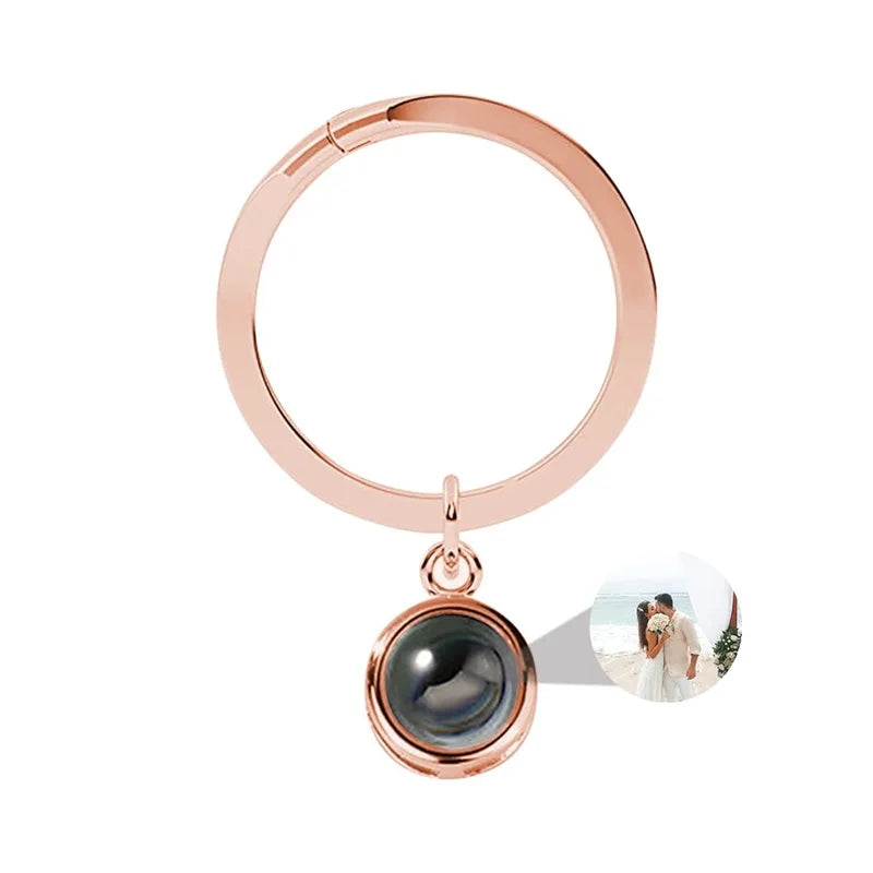 Personalized Photo Projection Keychain Custom Heart Photo Keyring Projection Keychain for Women Anniversary Memorial Gifts