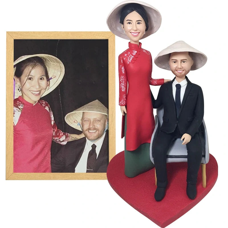 Custom Bobblehead Figurines,Full Body Customization Figuras Based on Pictures,Personalized Bobblehead Doll Best Gift for Family