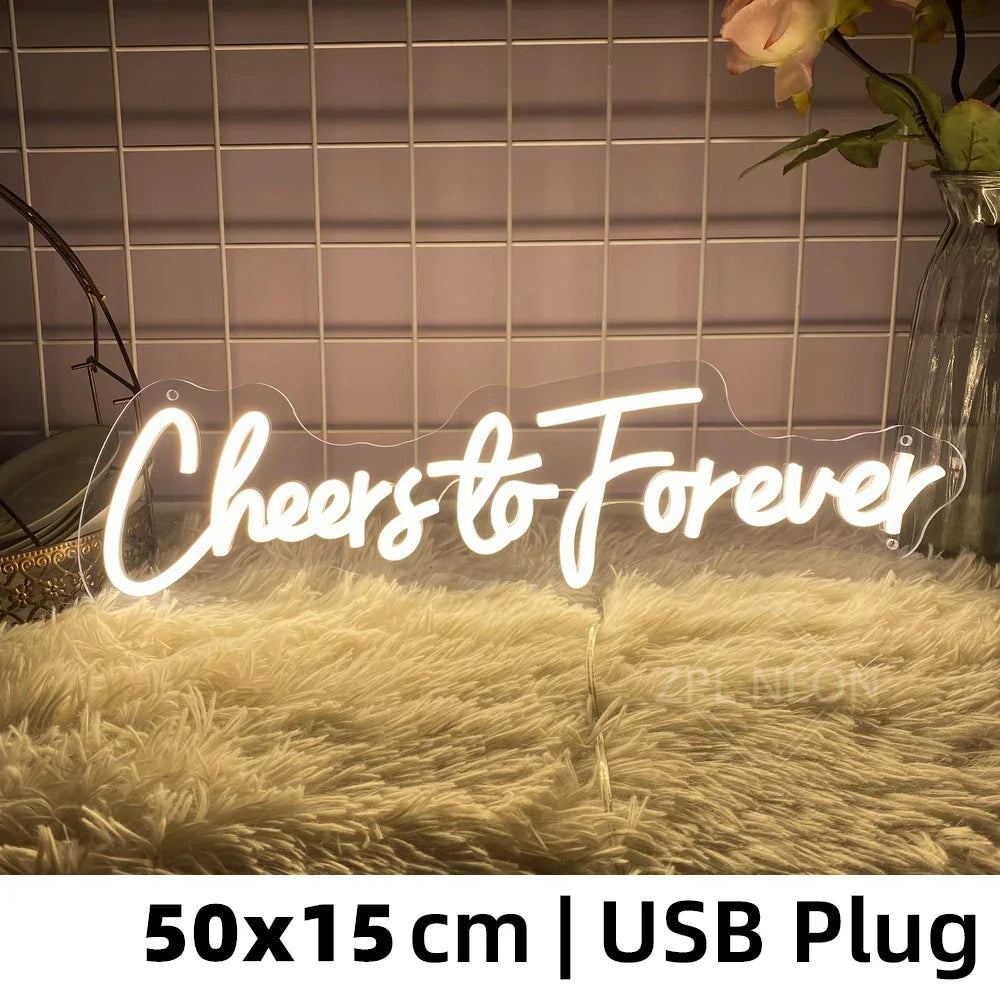 Party LED Neon Sign Lights Decor Wall Art for Room Bar Club HBD Gifts