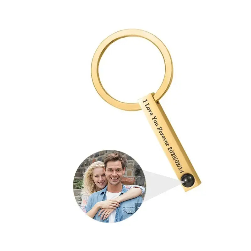Personalized Photo Projection Keychain Custom Heart Photo Keyring Projection Keychain for Women Anniversary Memorial Gifts