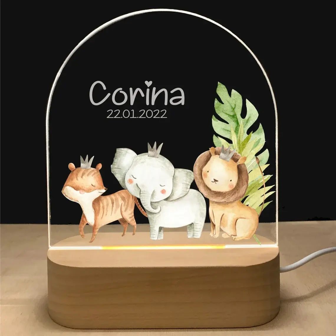 Personalized 3D Children Animal Lamp Custom First Name Night Light For Decoration Gift