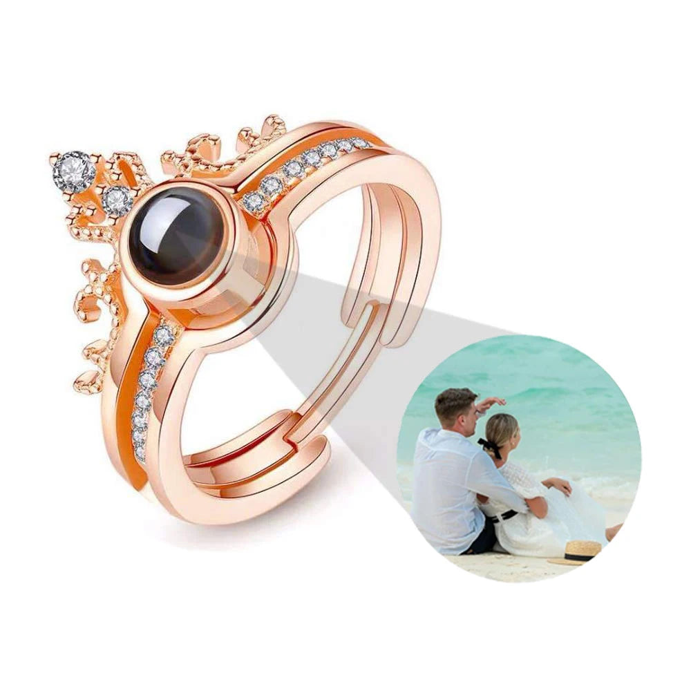 Pesonalized Photo Ring Custom Ring with Picture inside Customized Rings Gifts for Women Valentine's Day Birthday Anniversary