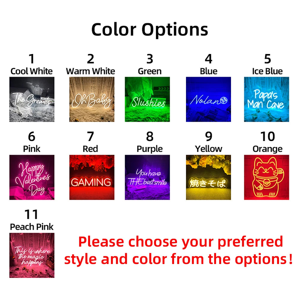 Party LED Neon Sign Lights Decor Wall Art for Room Bar Club HBD Gifts