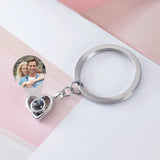 Personalized Photo Projection Keychain Custom Heart Photo Keyring Projection Keychain for Women Anniversary Memorial Gifts