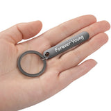 Custom Phone Number Keychains Personalized  Laser Engraving Titanium Bar Keyring Gifts