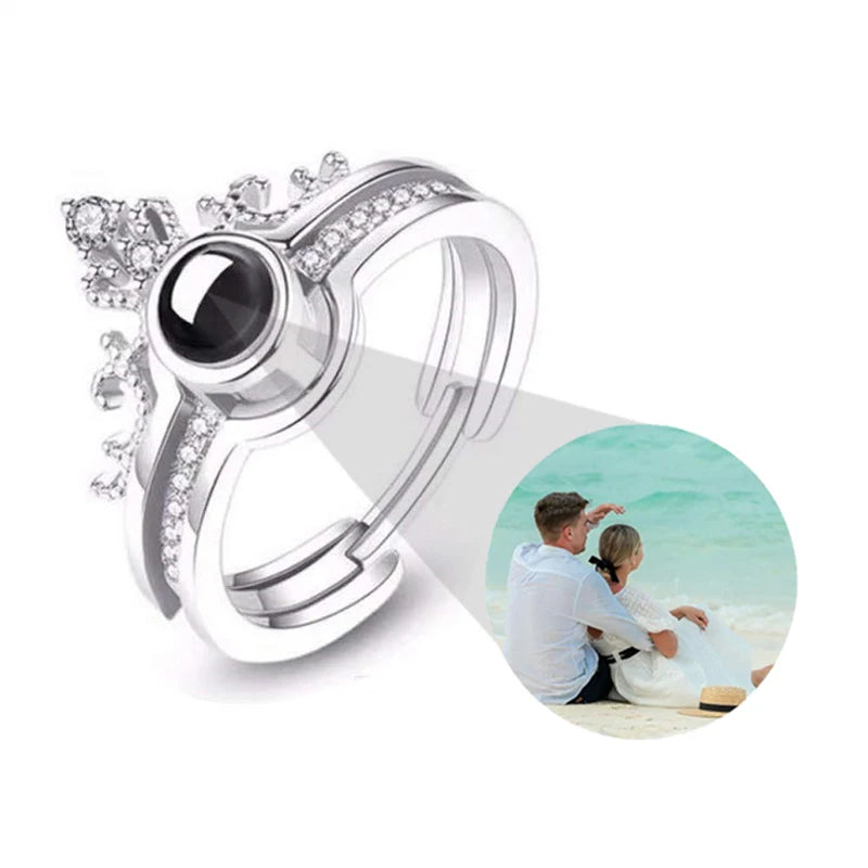 Pesonalized Photo Ring Custom Ring with Picture inside Customized Rings Gifts for Women Valentine's Day Birthday Anniversary