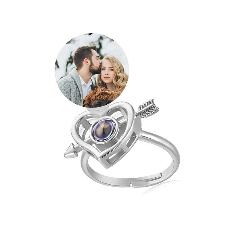 Pesonalized Photo Ring Custom Ring with Picture inside Customized Rings Gifts for Women Valentine's Day Birthday Anniversary