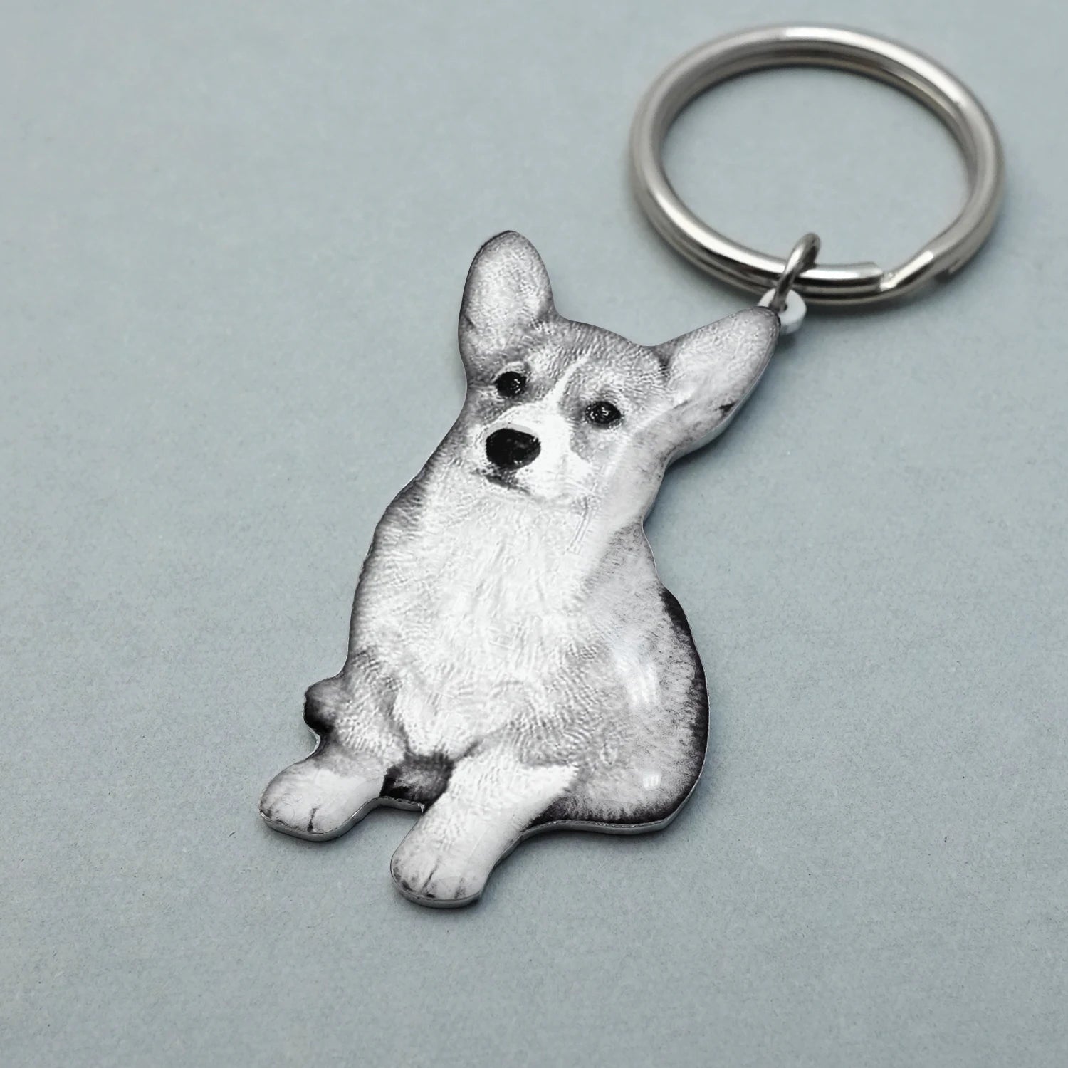 Custom Photo Engraved Keychain Personalised Picture Keyring Personalized Memorial Key Chain Your Dog Pet Portrait Customize Gift
