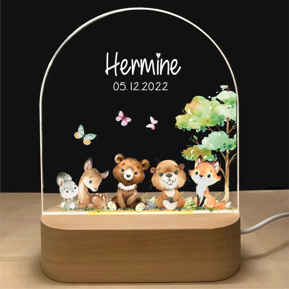 Personalized 3D Children Animal Lamp Custom First Name Night Light For Decoration Gift