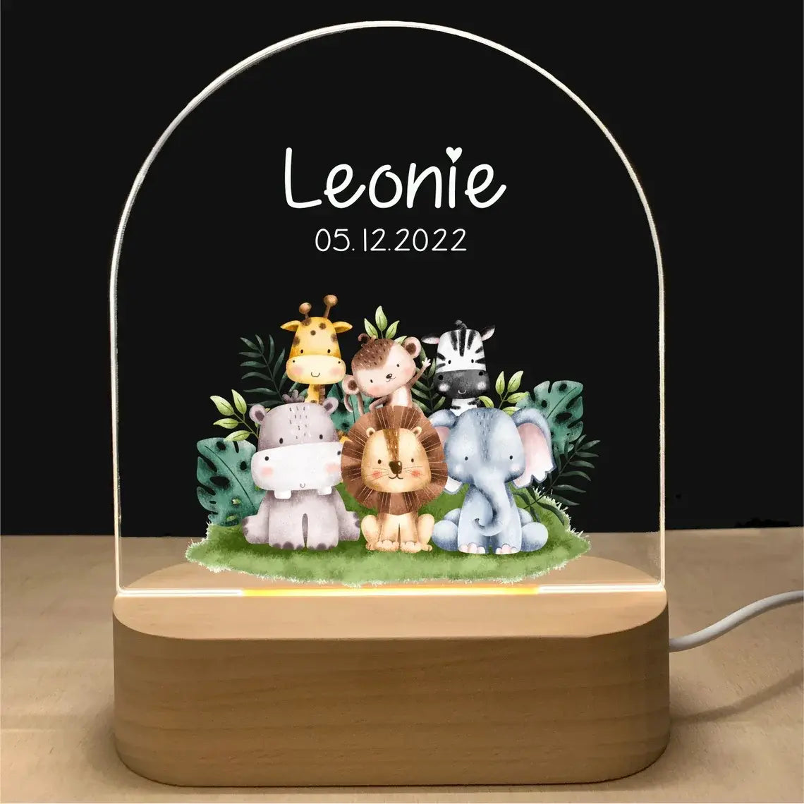 Personalized 3D Children Animal Lamp Custom First Name Night Light For Decoration Gift