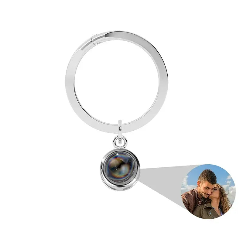 Personalized Photo Projection Keychain Custom Heart Photo Keyring Projection Keychain for Women Anniversary Memorial Gifts