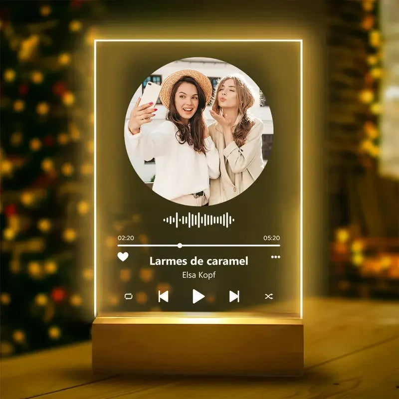 Personalized Acrylic Spotify Music  Custom Photo Plaque with LED Night Light