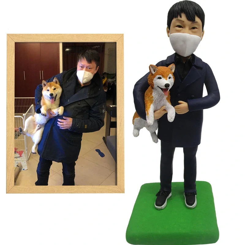 Custom Bobblehead Figurines,Full Body Customization Figuras Based on Pictures,Personalized Bobblehead Doll Best Gift for Family