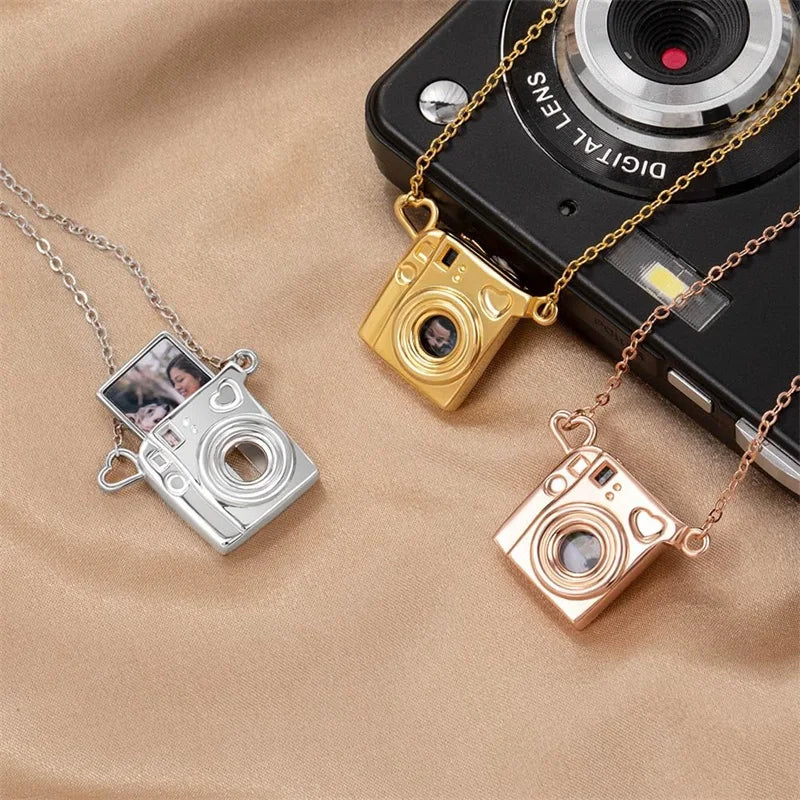 Personalized Camera Photo Locket Necklace Custom Envelope Picture Necklace for Women Mother Pet Birthday Memorial Jewelry Gift