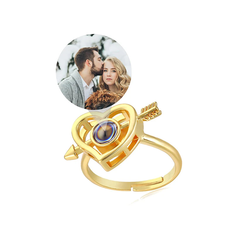 Pesonalized Photo Ring Custom Ring with Picture inside Customized Rings Gifts for Women Valentine's Day Birthday Anniversary