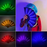 LED Glow Hand Fan Folding Dance Fan for Women
