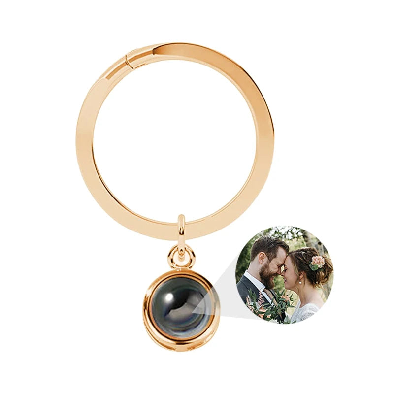 Personalized Photo Projection Keychain Custom Heart Photo Keyring Projection Keychain for Women Anniversary Memorial Gifts