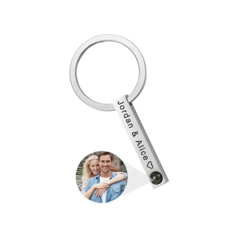 Personalized Photo Projection Keychain Custom Heart Photo Keyring Projection Keychain for Women Anniversary Memorial Gifts