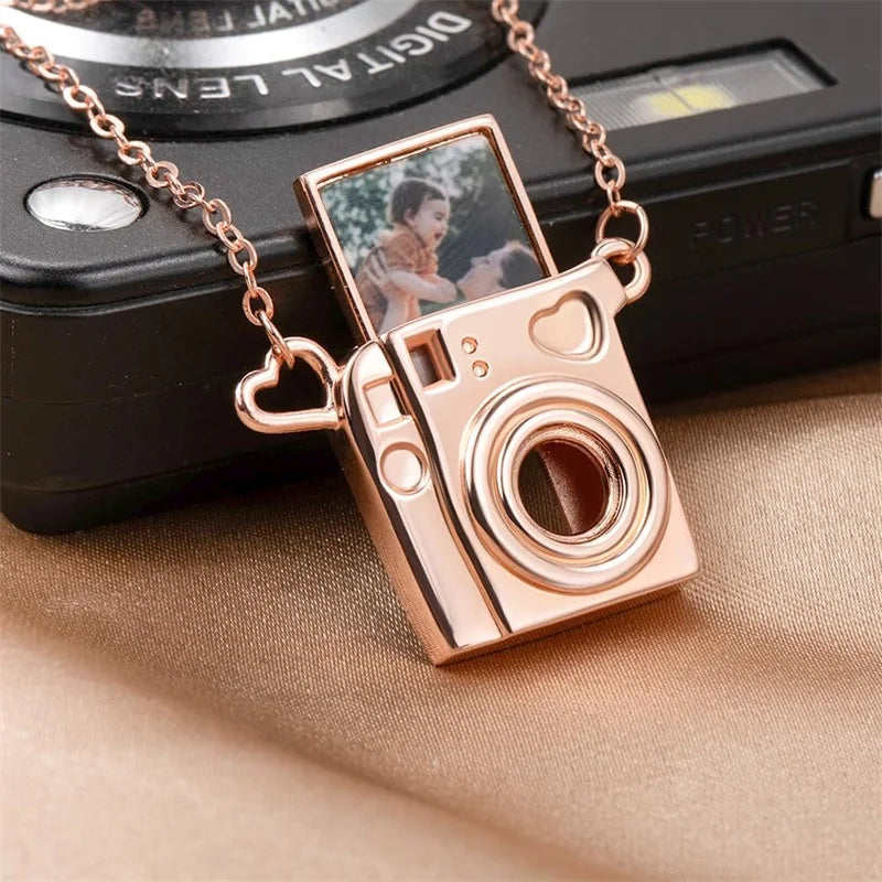 Personalized Camera Photo Locket Necklace Custom Envelope Picture Necklace for Women Mother Pet Birthday Memorial Jewelry Gift