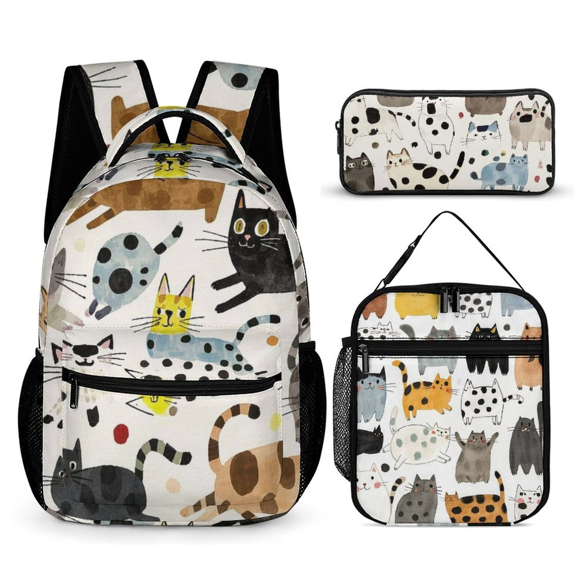 Custom Picture Backpack Set With Lunch Box And Pencil Case Personalized Bag