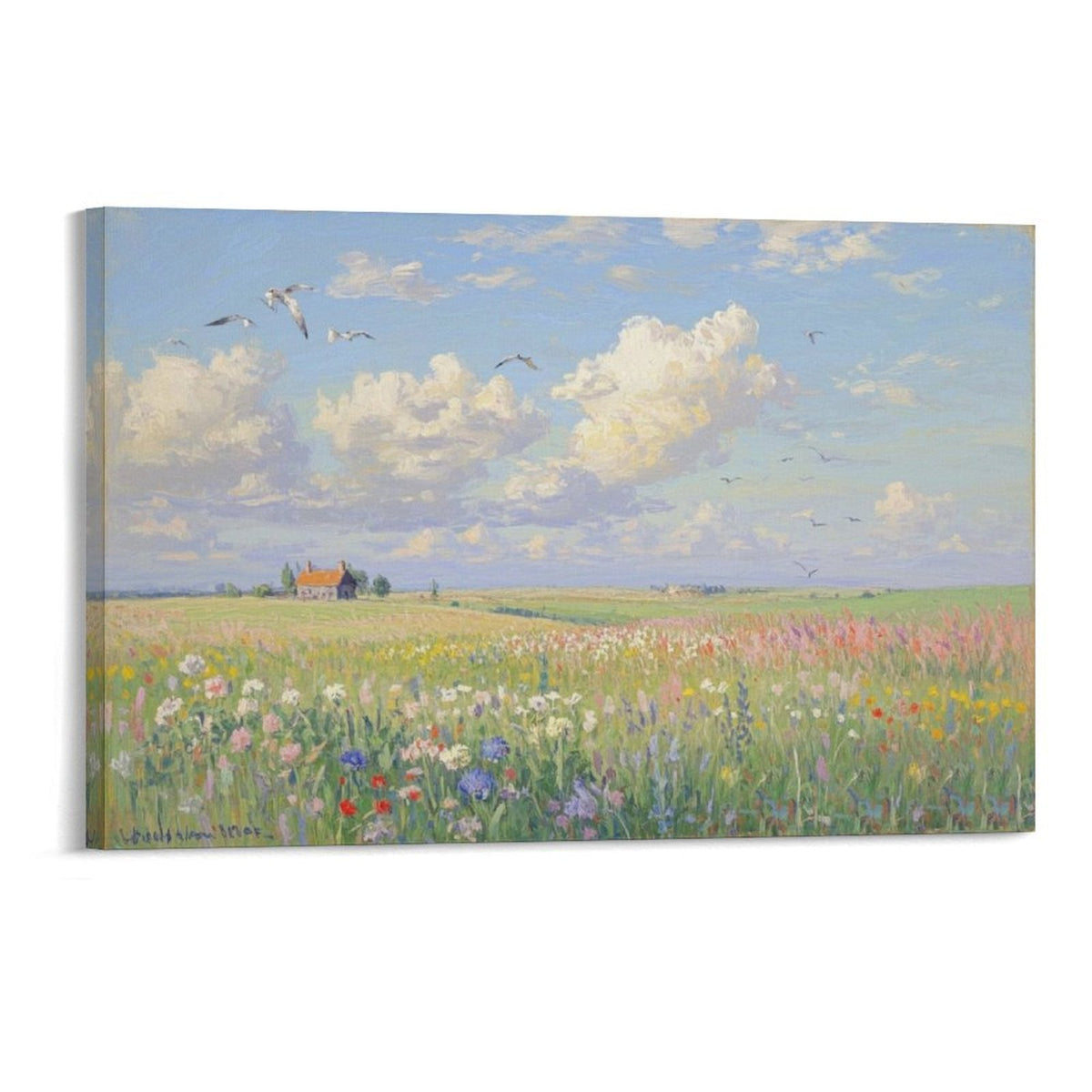 Custom Landscape Canvas Wall Art Heat Personalized Transfer Printed Picture with 4 Sizes Selection