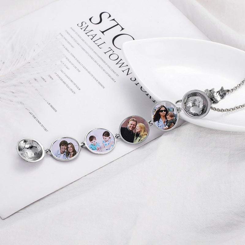 Custom Photo Wings Necklace Pendant Personalized Locket Frame Antique Gift